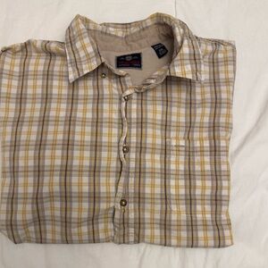 Wrangler Men's Casual Plaid Shirt - Yellow and Gray